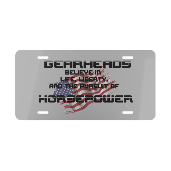 Pursuit of horsepower custom front license plate