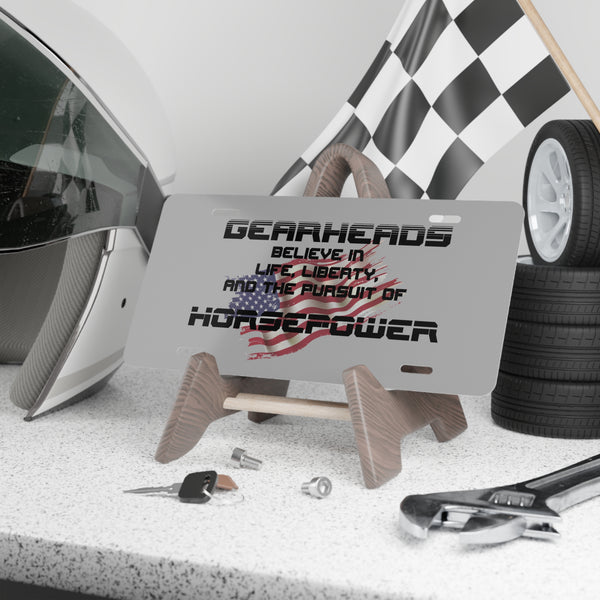 Pursuit of horsepower custom front license plate