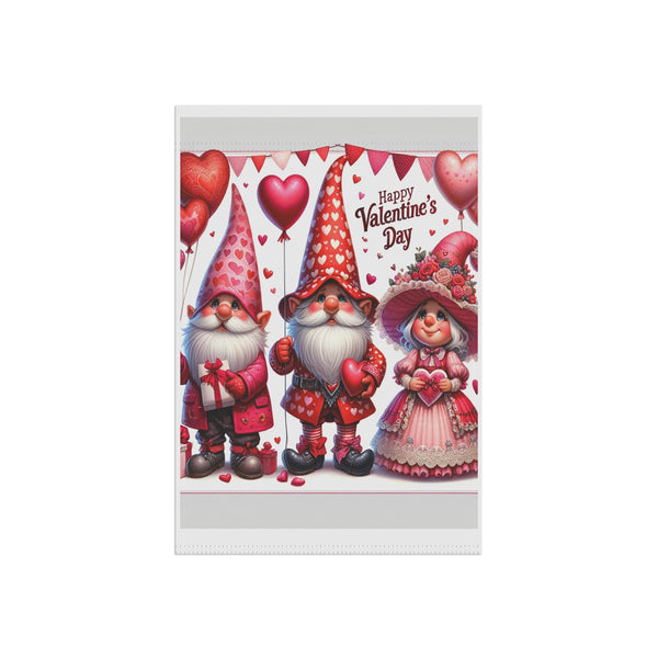 Gifts for Gardeners Valentine's Day Gnome Garden Flag & House Banner 2 Sizes Pole Not Included