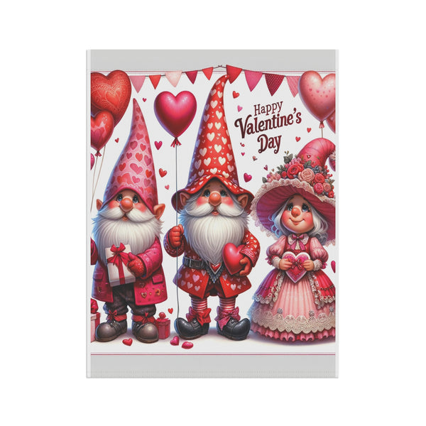 Gifts for Gardeners Valentine's Day Gnome Garden Flag & House Banner 2 Sizes Pole Not Included