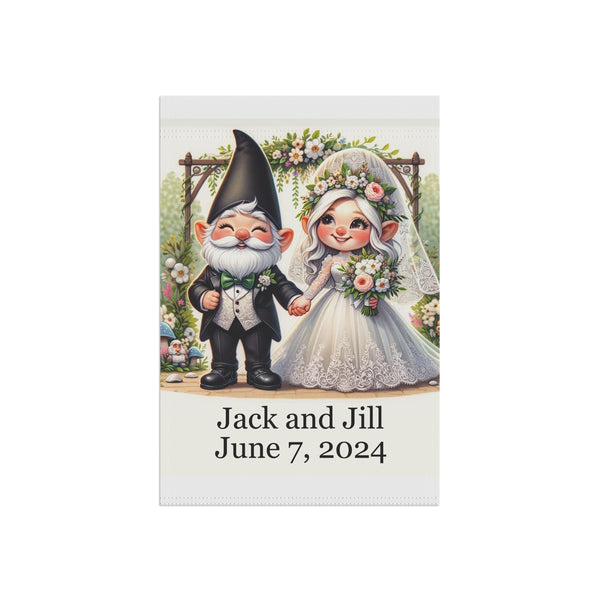 Gift for Gardeners, Personalized Gnome Wedding, Housewarming Gift, Garden Flag, Porch Flag, Yard Art