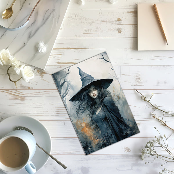 8 Handmade Witches – Blank Inside – Folded 4x6 Every Occasion Cards with White Envelopes