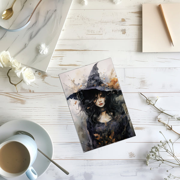 8 Handmade Witches – Blank Inside – Folded 4x6 Every Occasion Cards with White Envelopes