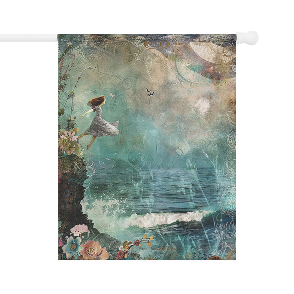 Garden Flag 12x18 Double Sided Celestial Whimsical Ocean Dream Woman Design