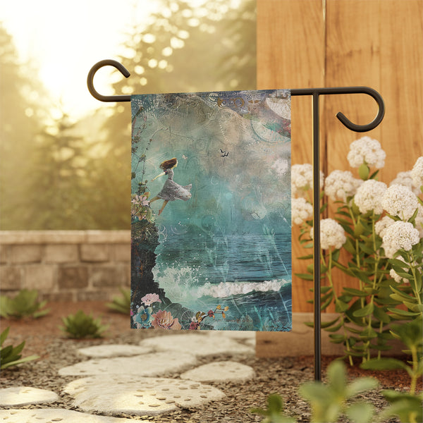 Garden Flag 12x18 Double Sided Celestial Whimsical Ocean Dream Woman Design