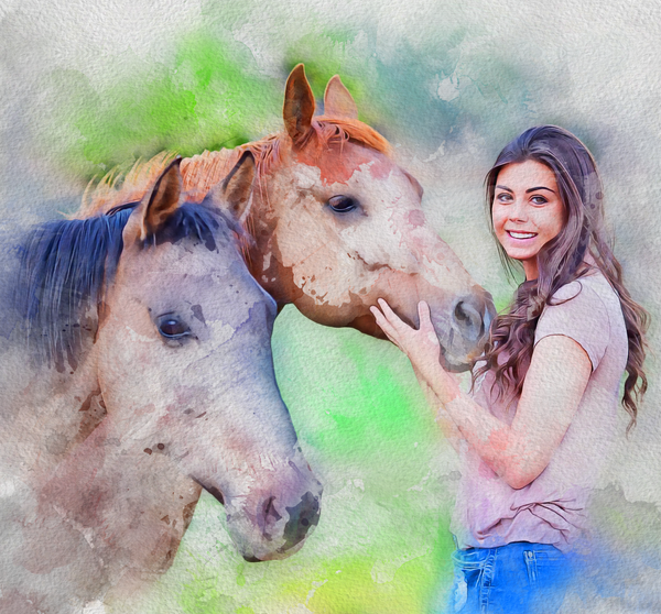 Gifts for Cowgirls Watercolor Style Art Canvas Gallery Wraps