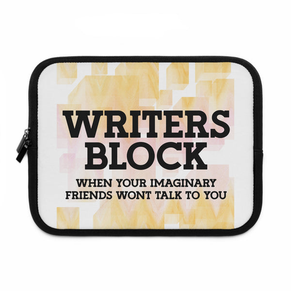 Writer's Block Laptop Sleeve, 5 Sizes Creative Gift for Writers Authors Tools