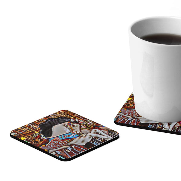 Seattle Carousel Horse Square Hardboard Coaster Set - 4pcs