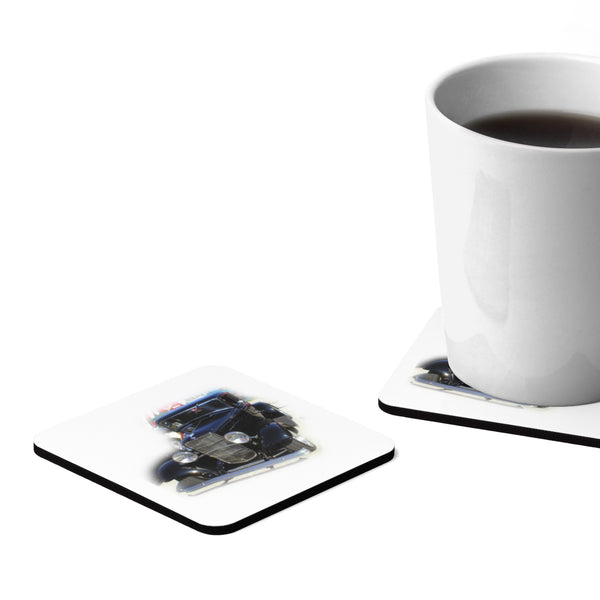 1932 Ford Square Hardboard Hot Rod Drink Coasters Set - 4pcs