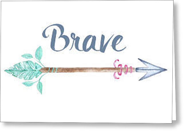 Brave Inspirational Blank Note Card, Greeting Card with Envelope