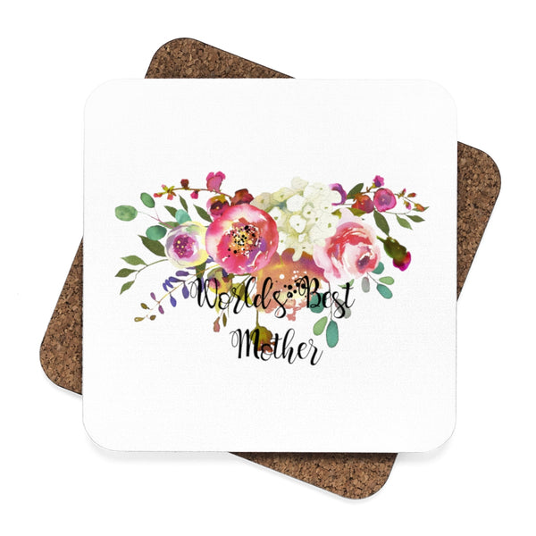 World's Best Mother Square Hardboard Coaster Set - 4pcs