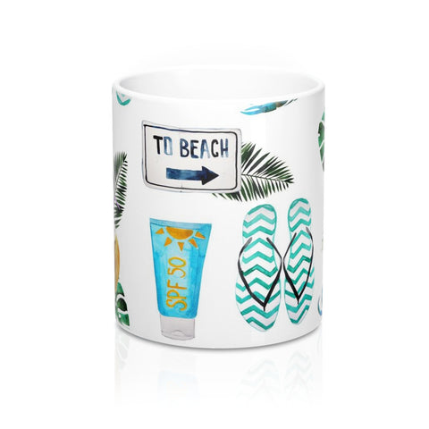 Head to the Beach Coffee Mug 11oz, Ceramic