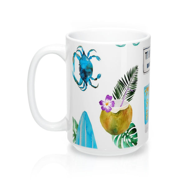 Head to the Beach Coffee Mug 15oz, Ceramic