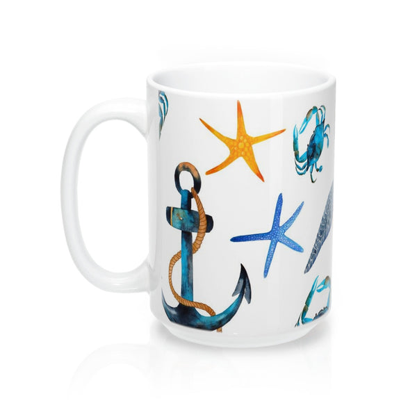 Sea Turtle Tropical Coffee Mugs 15oz Beach Theme Ceramic