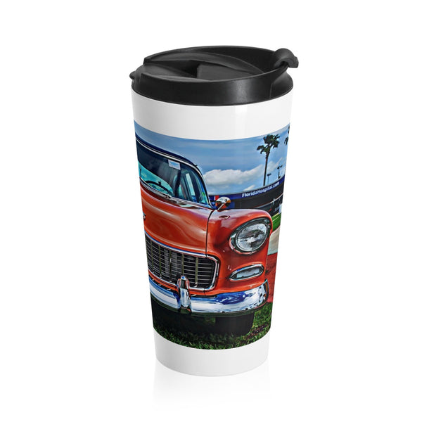 1955 Chevrolet Tri-Five hot rod stainless steel travel mug