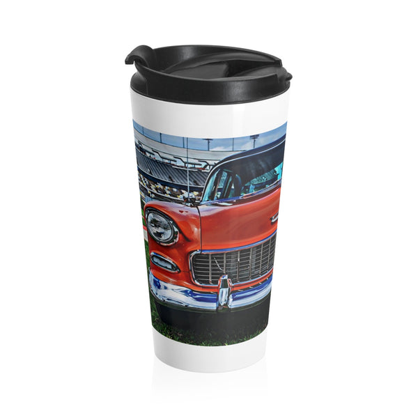 1955 Chevrolet Tri-Five hot rod stainless steel travel mug
