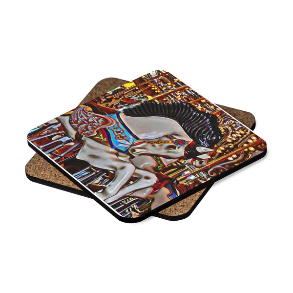 Seattle Carousel Horse Square Hardboard Coaster Set - 4pcs