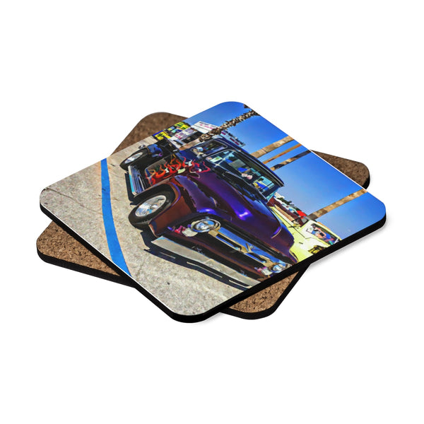 Truck Square Hardboard Coaster Set - 4pcs
