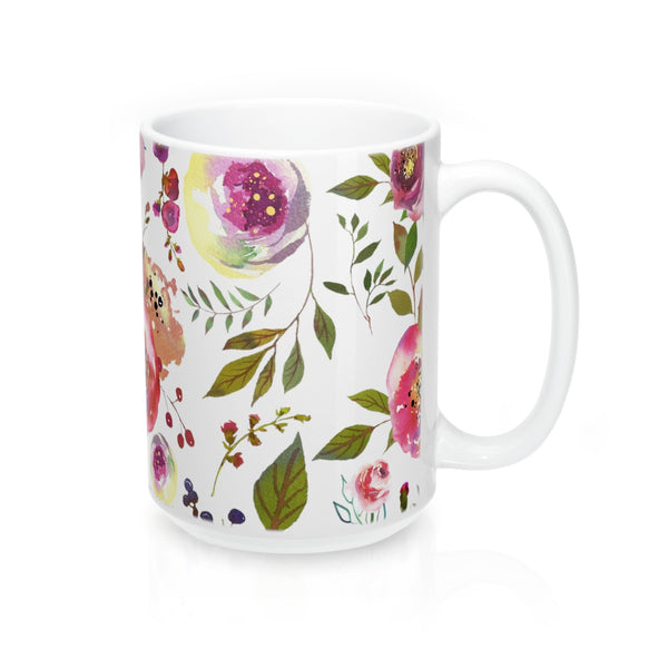Watercolor Roses Flower Coffee Mugs Ceramic 11 oz 15 oz