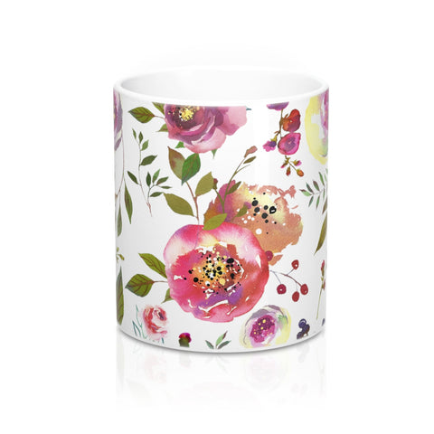 Watercolor Roses Flower Coffee Mugs Ceramic 11 oz 15 oz