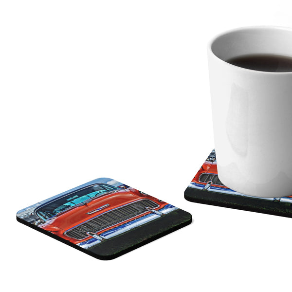 Tri-Five Square Hardboard Coaster Set - 4pcs