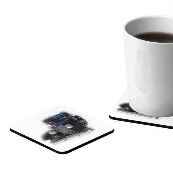 1932 Ford Square Hardboard Hot Rod Drink Coasters Set - 4pcs
