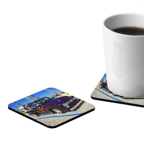 Truck Square Hardboard Coaster Set - 4pcs