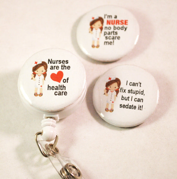 Nurse Badge Reel with Slide Lanyards for Women