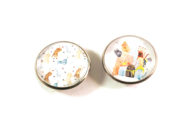 Set of 2 Cat Kitchen Magnet, Fridge Magnets, Refrigerator Magnets