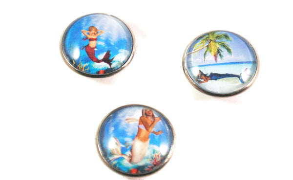 Set of 3 Mermaid Kitchen Magnets, Fridge Magnets, Refrigerator Magnets