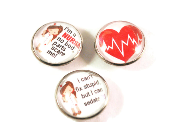 Set of 3 Nurse Kitchen Magnets, Fridge Magnets, Refrigerator Magnets