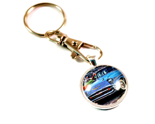 1957 Chevrolet Tri-Five Hot Rod Vintage Auto Key Chain Keyrings for Men