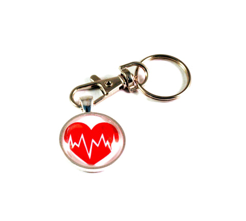 RN Nurse Heartbeat Keyrings for Women