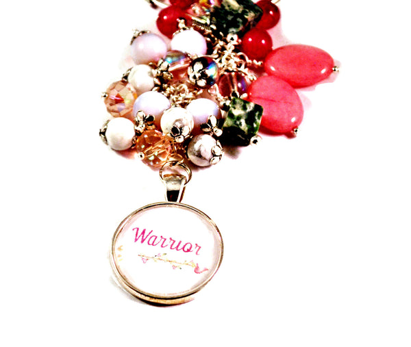 Warrior Women's Purse Charm Keychain Handmade Beaded Keyrings for Women