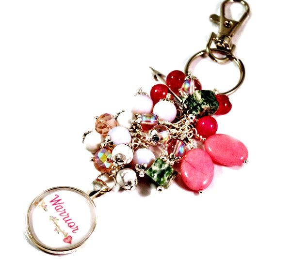 Warrior Women's Purse Charm Keychain Handmade Beaded Keyrings for Women