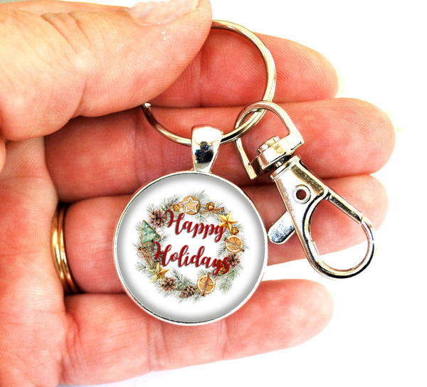 Christmas Women's Purse Charm Keychain Handmade Keyrings for Womenn