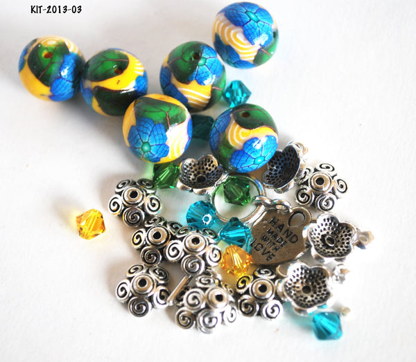Bead Kits for Bracelets Handmade Polymer Clay Beads