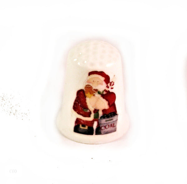 Naughty or Nice Christmas Santa Handmade Collectible Thimbles