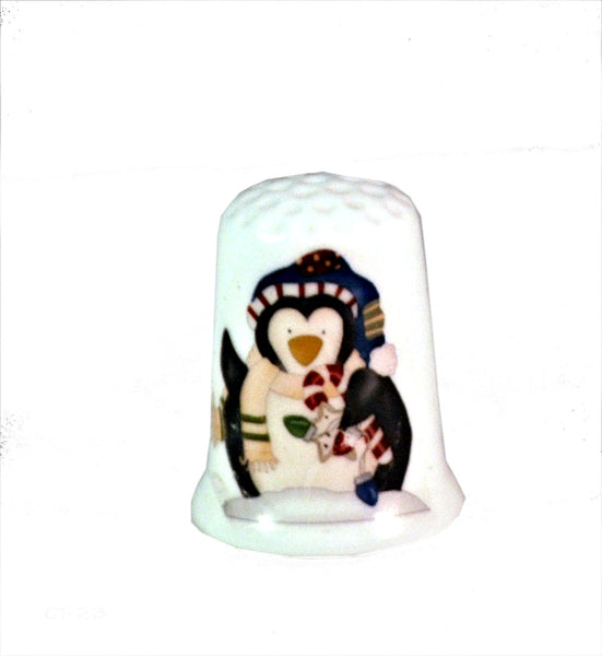 Christmas Penguin Collectible Thimbles, Handmade