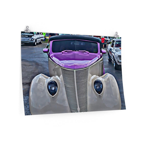 1937 Ford Custom Car Hot Rod Poster Wall Art for Guys Garage Decor