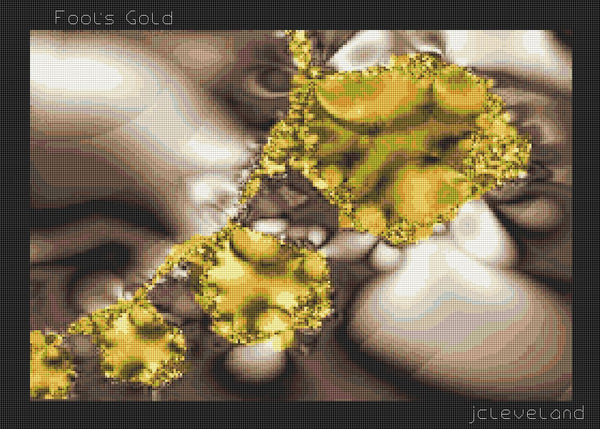 Fools Gold, Fractal Counted Cross Stitch Pattern, Download Printable