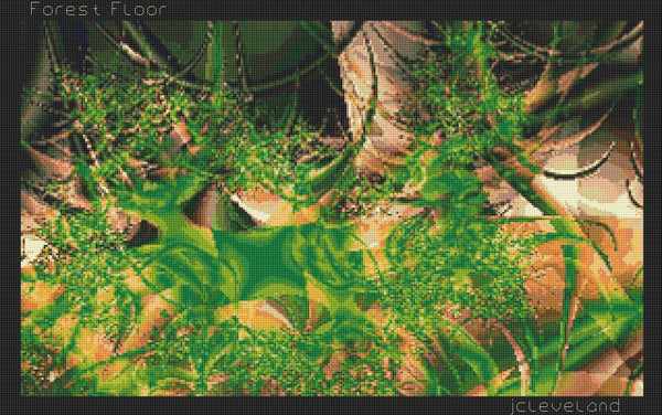 Forest Floor Fractal, Counted Cross Stitch Pattern, Download Printable