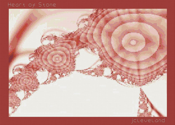 Heart Fractal, Counted Cross Stitch Pattern, Download Printable