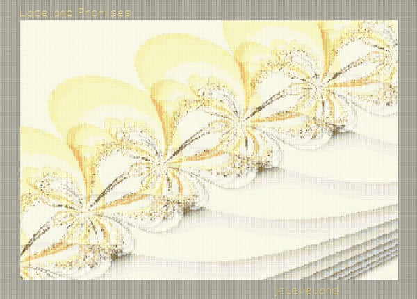 Lace and Promises Fractal, Counted Cross Stitch Pattern, Download Printable