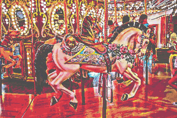 Merry Go Round Horse Counted Cross Stitch Pattern Download Printable