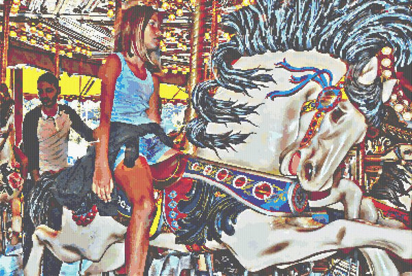 Merry Go Round Horse Counted Cross Stitch Pattern Download Printable
