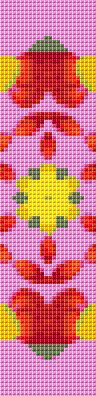 Pink and Purple Bookmark Counted Cross Stitch Patterns