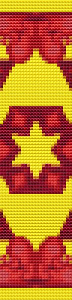 Red and Yellow Bookmark Counted Cross Stitch Patterns