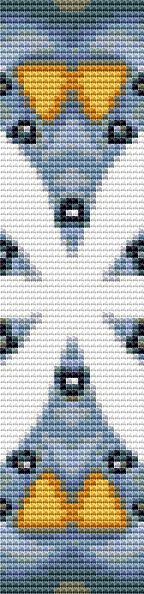 Blue and Yellow Bookmark Counted Cross Stitch Patterns