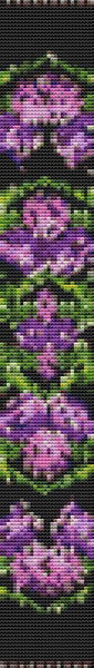 Purple Flower Tapestry Bookmark Counted Cross Stitch Patterns